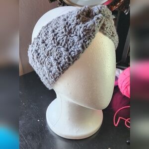 Gray Crochet Headband